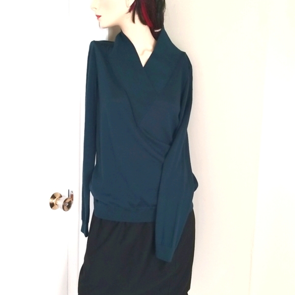 Teal soft wool mix sweater - Picture 2 of 7